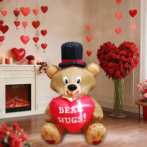 Oso de Peluche Inflable de 4 Pies para el Día de San Valentín con Sombrero de Copa y Corazón - Regalo Romántico con LED Integrado para Bodas, Fiestas Infantiles y Decoración - Product Image 5