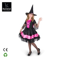 Costume de sorcière pour filles, robe à paillettes et chapeau, tenue de spectacle pour fête d'Halloween, carnaval, polyester