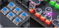 Clavier mécanique de jeu, style punk, touches rondes rétro, rétroéclairé, USB filaire, périphériques informatiques, disposition AZERTY, axe remplaçable