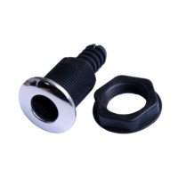 Raccord traversant FOYO multi-tailles, noir, blanc, gris, en nylon 66 et acier inoxydable 316, avec bride, pour drainage marin de bateaux