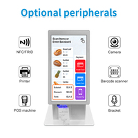 Kiosco de Autoservicio Android de 21.5 Pulgadas con Pantalla Táctil, WiFi, Escritorio Metálico, Impresora, Escáner, Terminal de Pago para Restaurantes
