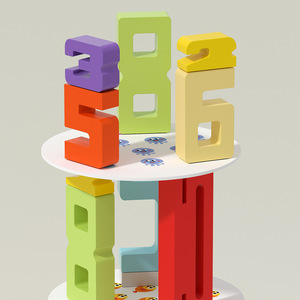 Bloques de apilamiento de números Fire Rat 1-10 para niños de 4 a 6 años, juguete educativo con tarjetas de cálculo y diseño de múltiples capas - Product Image 2