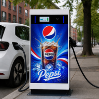 Cargador de Vehículos Eléctricos de Corriente Continua de 180 kW con Pantalla LED Grande para Publicidad y Conector CCS1 GBT CCS2 NACS para Estacionamiento en Centros Comerciales WrightCharge