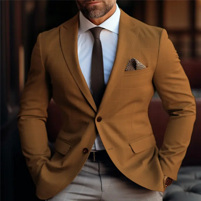 Nouvelle mode de blazer décontracté pour hommes blazer décontracté à un bouton coréen veste de costume pour hommes coupe ajustée blazer