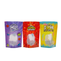 Sachets refermables personnalisés de qualité alimentaire avec fermeture éclair et fenêtre pour bonbons mous et fruits secs