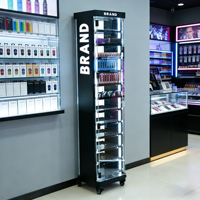 Étagère à cigarettes verticale APEX Slim avec éclairage LED et étagères coulissantes, mobilier pour magasin de tabac, présentoir pour magasin de fumeurs