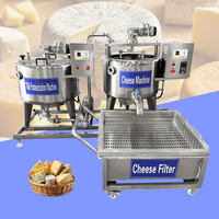 Ligne de production industrielle de cheddar, cuve à fromage en acier inoxydable de 1000 litres, machine à étirer la mozzarella à haute productivité
