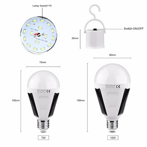 หลอดไฟ LED E27 ไฟเต็นท์แคมป์ปิ้งไฟฉายแบบชาร์จไฟได้โคมไฟพลังงานแสงอาทิตย์เครื่องชาร์จพลังงานแสงอาทิตย์โคมไฟแบบพกพากันน้ำกลางแจ้ง - Product Image 2