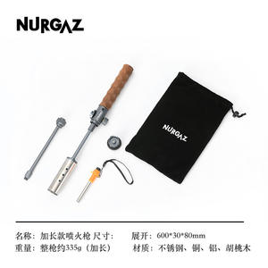 NURGAZ เครื่องพ่นไฟแบบพกพาสำหรับใช้งานกลางแจ้ง ชนิดยาว สำหรับจุดเตาถ่าน ปิ้งย่าง ทำจากโลหะ เหมาะสำหรับการตั้งแคมป์ - Product Image 5