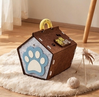 Sac de transport pour chat en feutre écologique, pliable, portable, pour l'extérieur, avec poignée, pour chaton, lit confortable pour animaux de compagnie