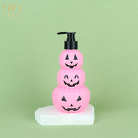 Distributeur de savon PET en forme de citrouilles roses empilées avec pompe pulvérisatrice pour savon liquide, shampoing et lotion corporelle (2 tailles)