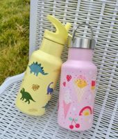 Termo de Acero Inoxidable con Alto Valor Estético, Taza Portátil con Pajita para Niñas, Botella de Vacío con Asa y Estampado para la Escuela