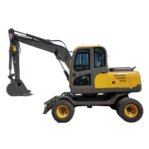 Chất Lượng Cao Mini Máy Xúc 6 Tấn Digger 7T Loại Bánh Xe Mini Bagger 8ton Máy Xúc Với Gỗ Grabber