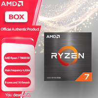 R7 7800X3D 8 Core 16-benang 104MB permainan Cache akselerasi 104GHz nampan kotak untuk penggunaan Desktop yang digunakan prosesor Game