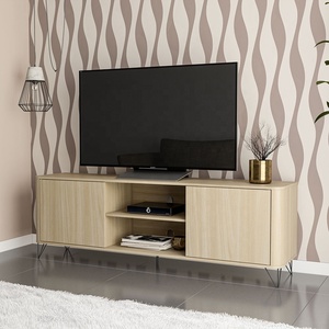 Mueble para TV de 2 Puertas Estilo Moderno CARTAGENA, Madera, para Sala de Estar, de Aglomerado, Montaje en Suelo, Compatible con Televisores de 65+ Pulgadas, Fácil de Ensamblar - Product Image 6