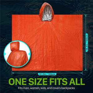 Impermeables de Emergencia Extra Grandes para Acampar al Aire Libre, Senderismo y Viajes, con Película de Aluminio para Retención de Calor - Product Image 2