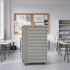 Armoire à outils en acier sur mesure à 11 tiroirs avec séparateur intégré et roulettes, design moderne pour usage extérieur en entrepôt - Product Image 1