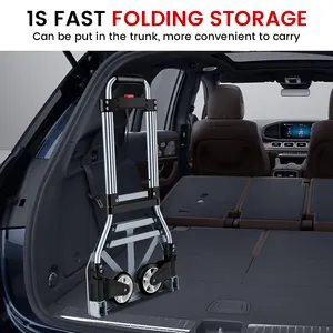 Troli Lipat <span class=keywords><strong>Aluminium</strong></span> Tugas Berat, Troli Roda Dua Lipat, Kapasitas 80KG, Troli Serbaguna untuk Belanja dan Penyimpanan - Product Image 4