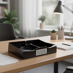 กล่องจัดระเบียบพร้อมช่องสำหรับจัดระเบียบโต๊ะทำงาน - Product Image 3