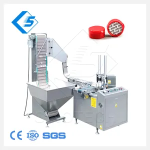 Advanced technology lid Seal liner wadding gasket inserting Equipment double head plastic Cap foam backed foil Lining Machine