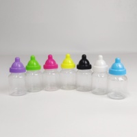 Pot d'emballage personnalisé en plastique transparent de qualité alimentaire, rond et coloré, en forme de biberon, pour bonbons gélifiés et herbes aromatiques