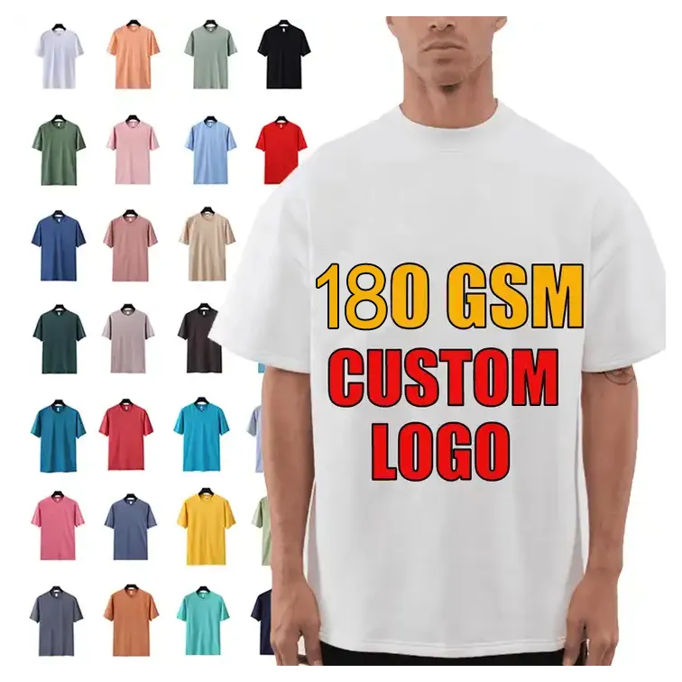 High Quality 180 Gsm Blank T Shirt Custom Kids Tshirt Put My Logo On The T-shirts How Print Oversized Bags