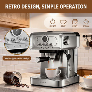 Machine à café expresso <span class=keywords><strong>italienne</strong></span> rétro Homeuse cafetière semi-automatique en acier inoxydable - Product Image 6