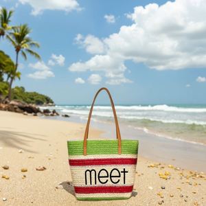 Summer Beach <b>Bags</b> Outdoor Travel Large Capacity Beach Tote <b>Bags</b> Customized <b>Straw</b> Handbag for Beach - Product Image 3