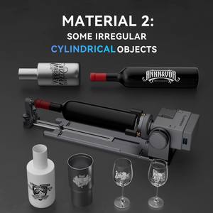 Mandrin rotatif laser Atomstack R8 <span class=keywords><strong>PRO</strong></span> pour gravure d'objets cylindriques (verre à vin, bâton de baseball, bague) - Product Image 3