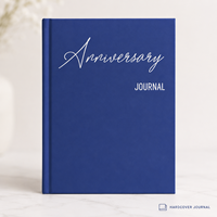 Carnet d'anniversaire personnalisé à couverture rigide, bleu marine, écriture blanche, cadeau élégant, souvenir de couple, OEM ODM en gros
