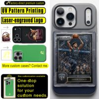 Étui de téléphone PSA couleur unie avec porte-cartes magnétique en PC
