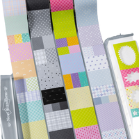 1 rouleau de ruban adhésif PET série Rainbow Liquid Core, double face, imperméable, en caoutchouc, pour support papier style sel