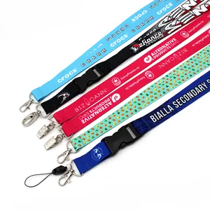 Promotional Price Factory Direct Sales Customized Logo Phone Keychain Strap RPET Lanyard