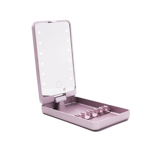 12 pièces LED Lumières <span class=keywords><strong>360</strong></span> Rotation Pliable Miroir Cosmétique Carré Boîte avec des Lumières pour Pinceau De Maquillage - Product Image 1