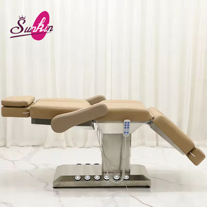 Lit de salon de beauté électrique en vente, avec commande au pied intégrée et châssis argenté, réglable pour une utilisation en <span class=keywords><strong>spa</strong></span> et en salon - Product Image 6