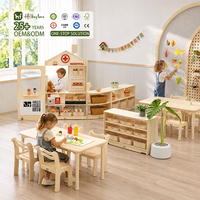 Hikeylove Mobilier en bois moderne pour garderie et école maternelle, table et chaise pour enfants, centre d'apprentissage écologique personnalisable