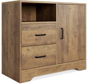Armario de almacenamiento con 2 cajones y 1 puerta, mueble antiguo de colección para el hogar - Product Image 2