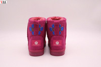 Bottes d'hiver coréennes à la mode, chaudes et imperméables, doublure en polaire douce, dessus en cuir de vachette, semelle extérieure antidérapante en TPR EVA
