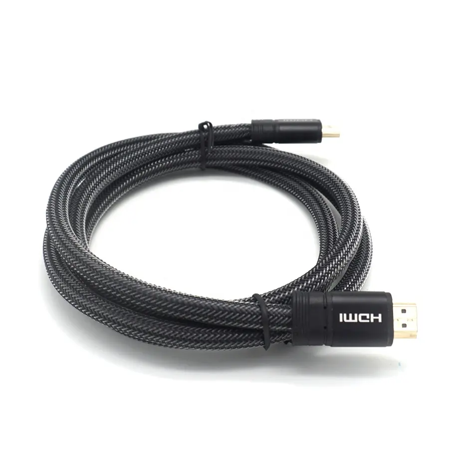 Ultra High Speed 18 Gbps Berlapis Emas Konektor Ethernet Audio Return Video 4 K 2160 P Dikepang Tali Kabel HDMI 10 Ft