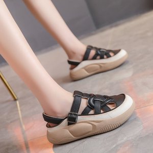 Nuovo stile estivo di <span class=keywords><strong>grandi</strong></span> dimensioni alla moda tacco alto Baotou leggero da incasso Design in stile romano <span class=keywords><strong>scarpe</strong></span> donna - Product Image 1