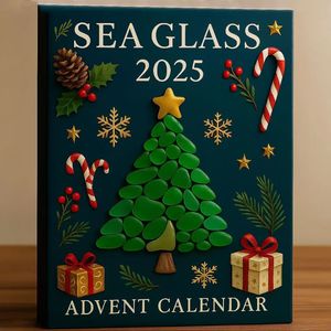Calendario de Adviento de Vidrio Marino 2025, Decoraciones Navideñas, Juego de Adornos Artesanales - Product Image 2