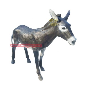 Diseño de paisaje de calle de jardín al aire libre estatua de burro de fibra de vidrio de tamaño real <span class=keywords><strong>escultura</strong></span> de decoración de animales de granja hecha de resina - Product Image 3