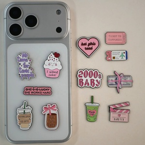 Coquette Y2K Autocollants en émail zinc et fer pour téléphone, breloques et patchs décoratifs DIY pour tasses à café, gâteaux, billets, slogans, coques de téléphone et motifs 'Love' - Product Image 1