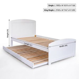 <b>Space</b>-<b>Saving</b> European Twin Platform <b>Bed</b> with Hidden Pull-Out Trundle (Fits <b>Single</b> & King <b>Single</b>) - Product Image 2