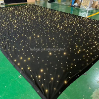 Rideaux d'étoiles en tissu LED bleu blanc chaud à succès pour la décoration de parcs à thème et de scène de mariage