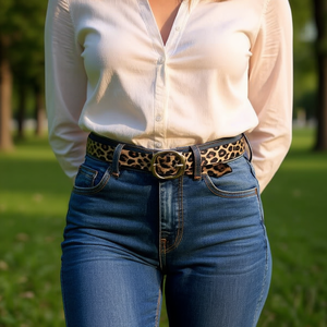 Cinturón con Estampado de Leopardo de 2.5 cm, Cinturón de Moda para Mujer - Product Image 3