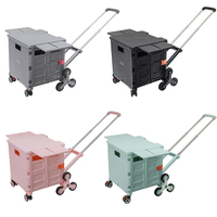 Chariot de courses pliable BAOYU grande capacité pour le linge et les courses, avec roues pivotantes pour monter les escaliers
