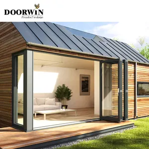 Doorwin Lightweight Aluminium American Standard Folding Accordion Door Bi-fold Exterior Entry Door Folding Glass Doors