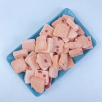 Tranches de poulet lyophilisées aux fraises, OEM ODM, étiquette privée, emballage personnalisé, vente en gros pour les animaleries, friandises pour chiots et chiens