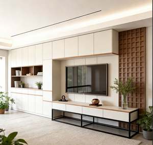 Mueble de TV Moderno de Lujo para Sala de Estar, Material de Alto Brillo con Cajones Deslizantes y Estantes de Almacenamiento, Color Personalizado - Product Image 2